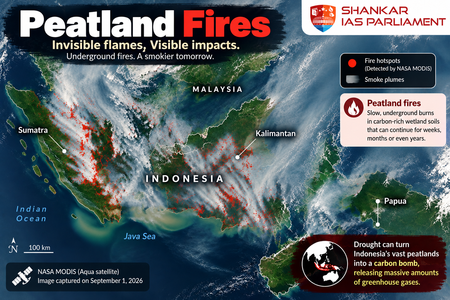 Peatland fires.upsc