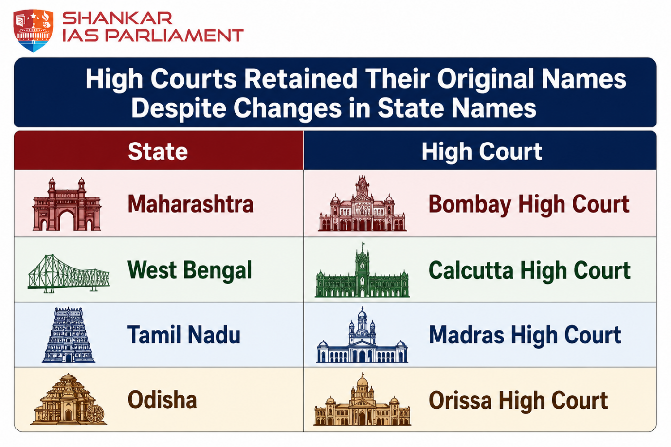unchanges names of high courts