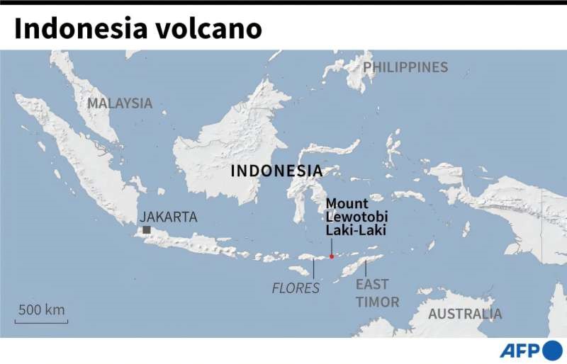 Mount Lewotobi Laki Laki volcanic eruption