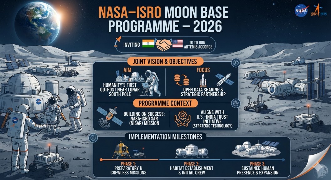 NASA ISRO Moon Base