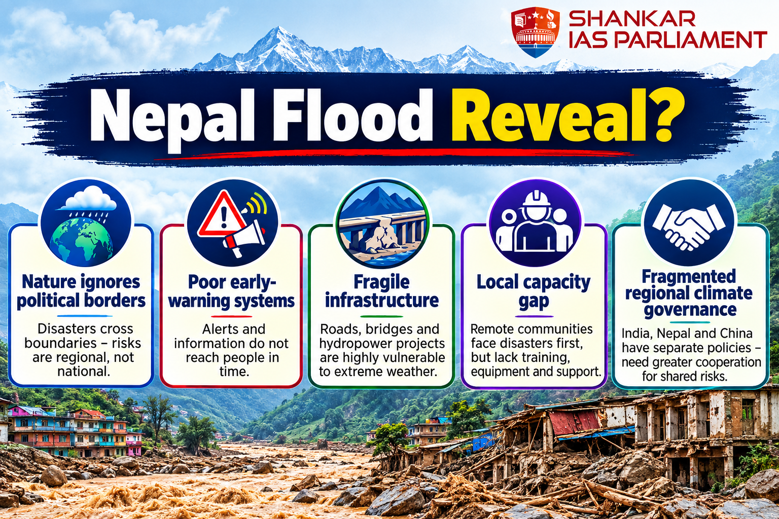 what nepal flood reveals? upsc 2026