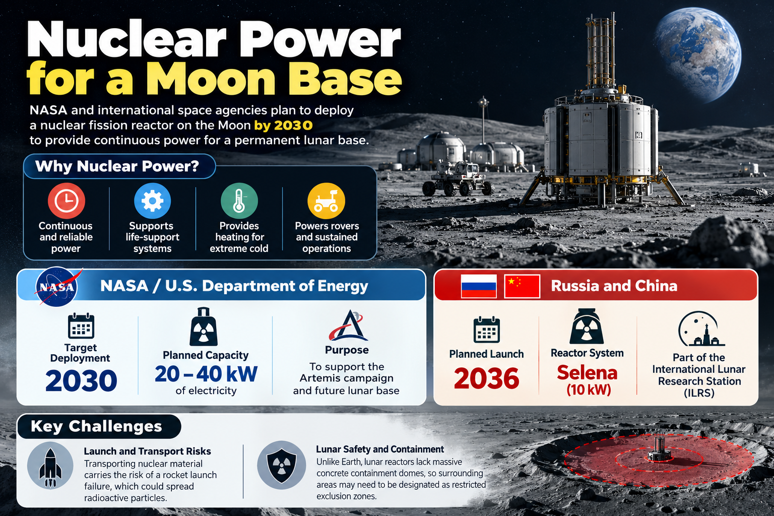 nuclear power for moon base
