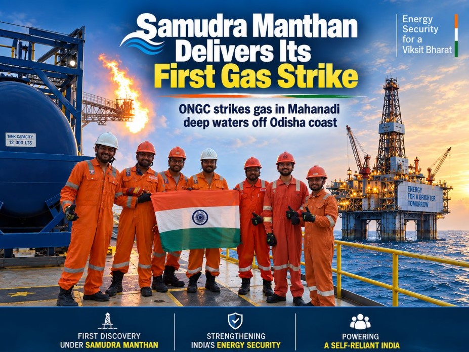 ONGC Strikes Natural Gas in Mahanadi Deepwater Basin