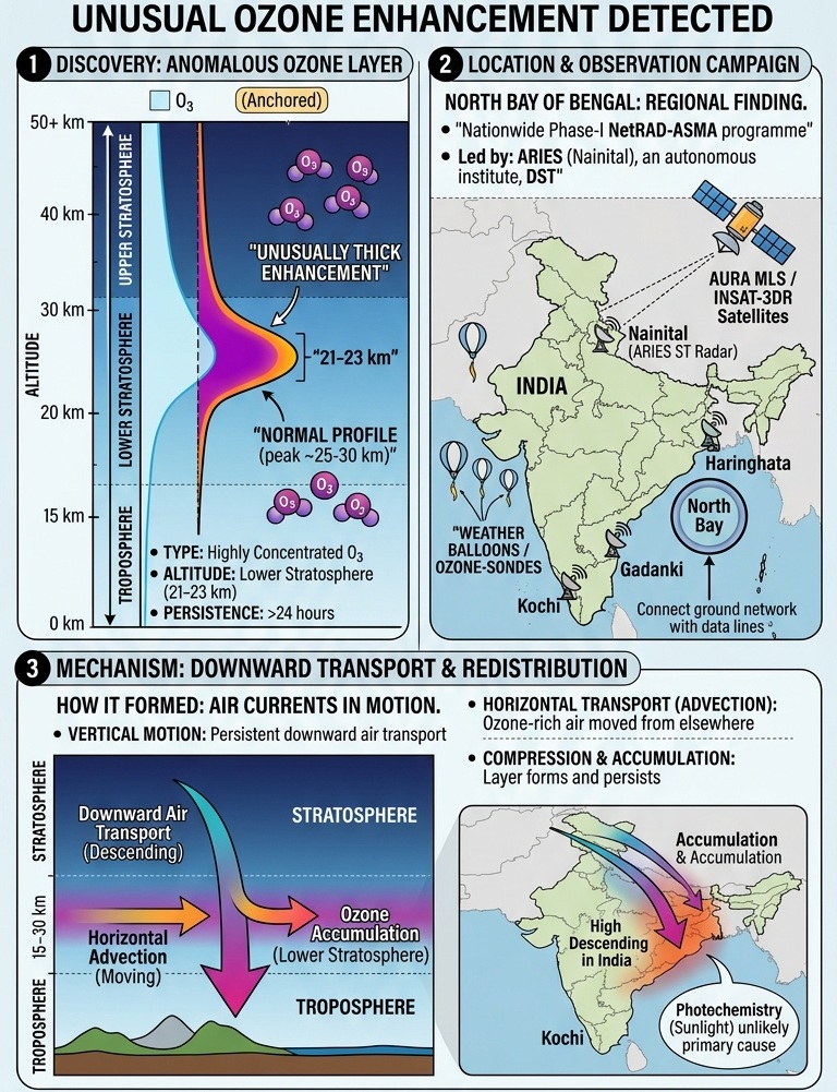 Unusual Ozone Layer Above North Bay of Bengal