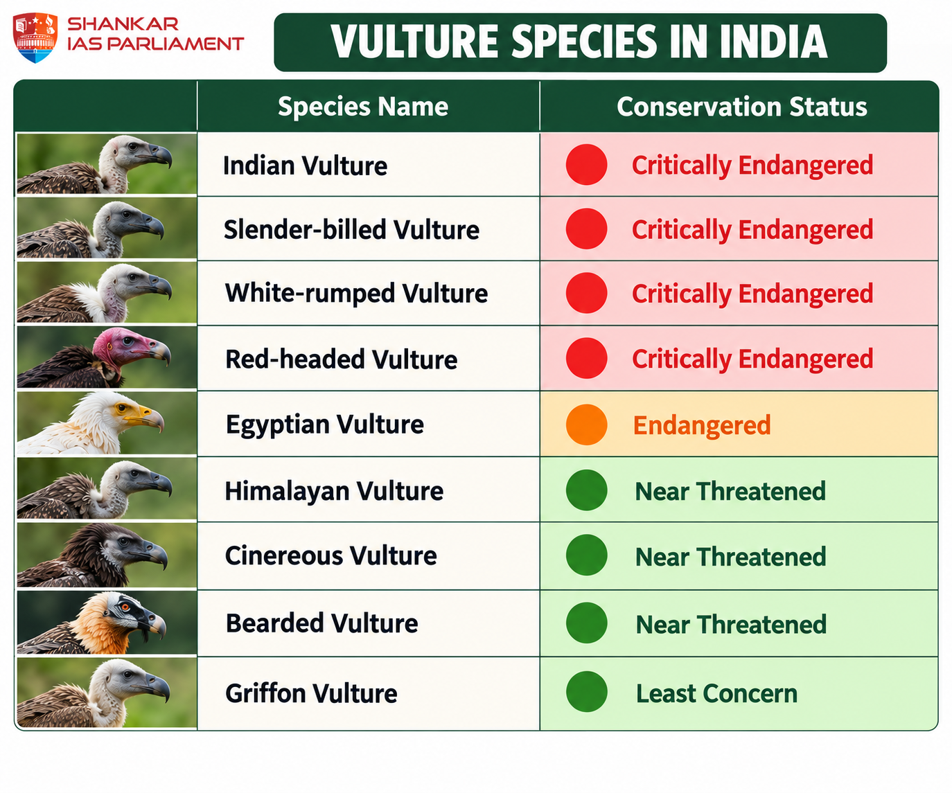 Vultures in India.UPSC